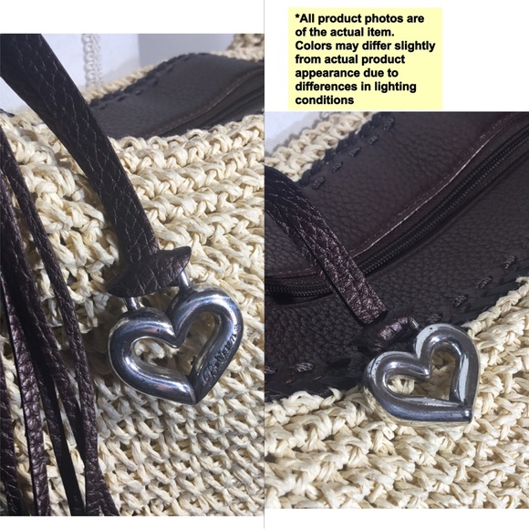 Brighton Straw & Leather shoulder/sachet hand Bag - Picture 3 of 7